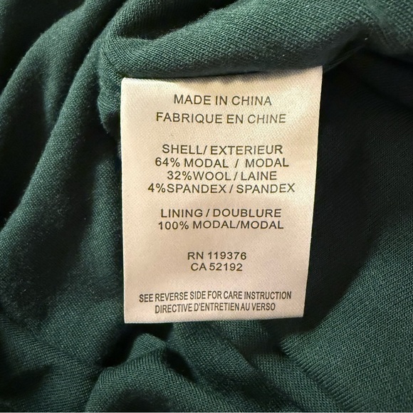 Helmut Lang Nova Jersey Ruched 3/4 Sleeve Midi Dress Dark Green Eucalyptus - Picture 8 of 10